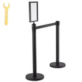 VEVOR Crowd Control Stanchions, 6-Pack Crowd Control Barriers, Carbon Steel Baking Painted Stanchion Queue Post with Sign Holder,Black