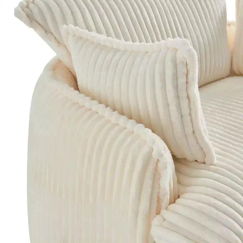 Fauteuil de canapé convertible compressé avec ottoman, Fauteuil moderne en velours côtelé pour petits espaces, salon, dortoir ou appartement