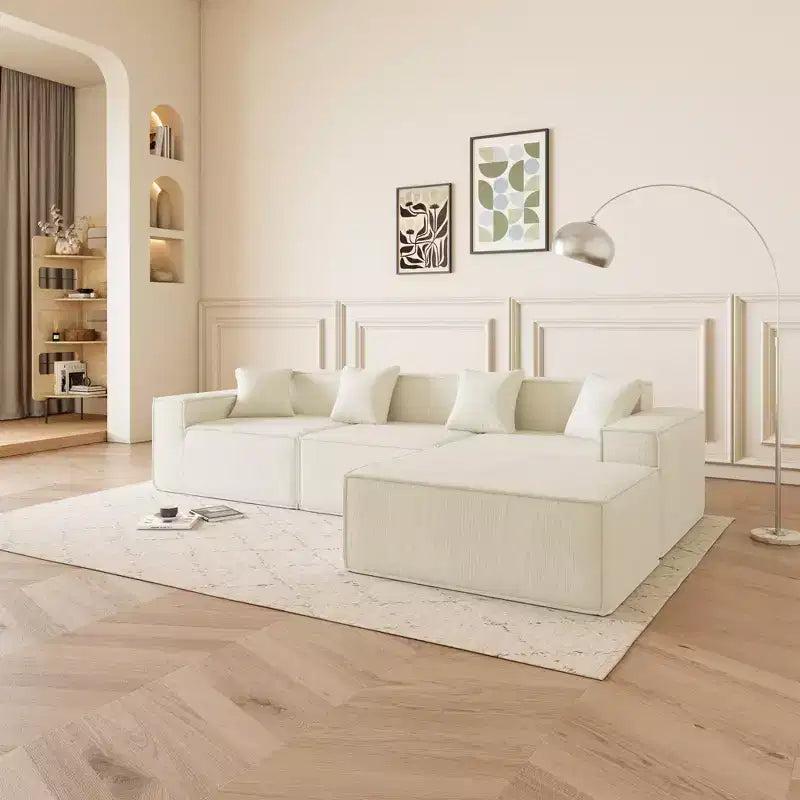 Canapé sectionnel modulaire en L avec méridienne réversible, coussins d'assise profonds, canapé confortable pour salon