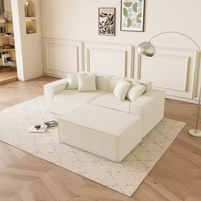 Canapé sectionnel modulaire en L avec méridienne réversible, coussins d'assise profonds, canapé confortable pour salon