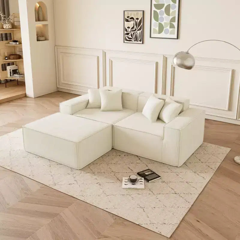 Canapé sectionnel modulaire en L avec méridienne réversible, coussins d'assise profonds, canapé confortable pour salon