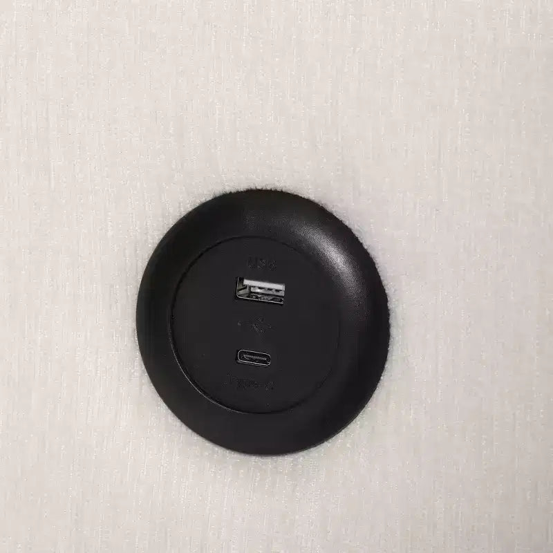 WestinTrends Augusta 128 Canapé modulable d'angle en U en chenille avec ports USB/Type-C et poches latérales