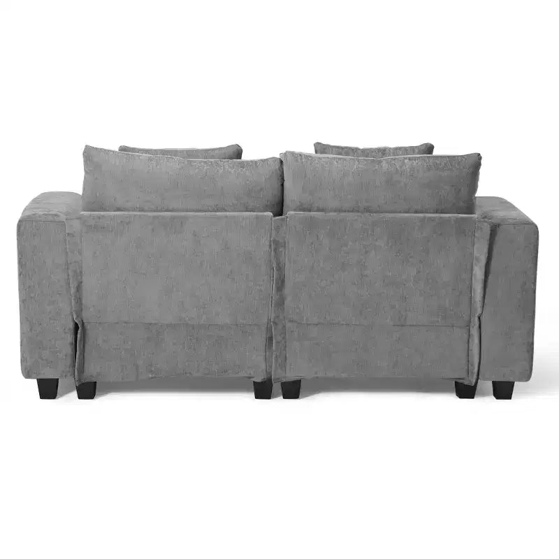 WestinTrends Augusta 128 Canapé modulable d'angle en U en chenille avec ports USB/Type-C et poches latérales