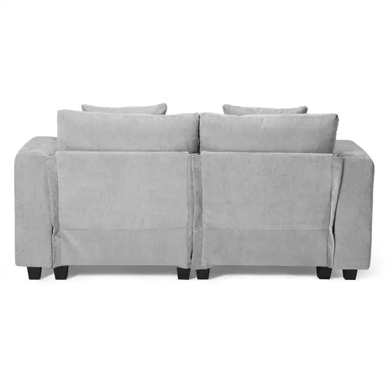 WestinTrends Augusta 128 Canapé modulable d'angle en U en chenille avec ports USB/Type-C et poches latérales
