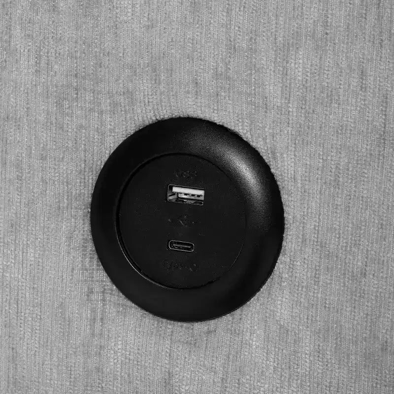 WestinTrends Augusta 128 Canapé modulable d'angle en U en chenille avec ports USB/Type-C et poches latérales