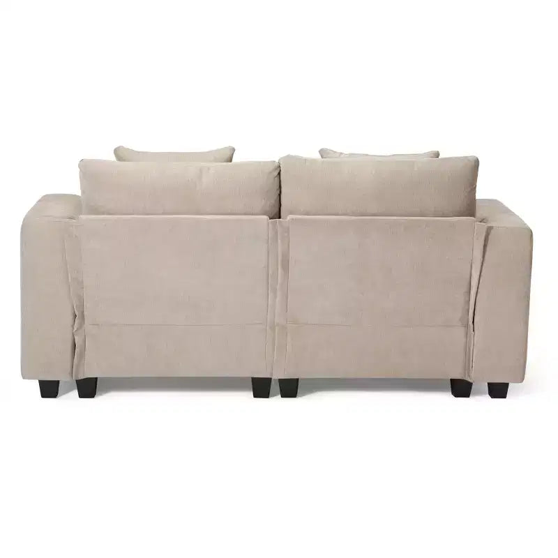 WestinTrends Augusta 128 Canapé modulable d'angle en U en chenille avec ports USB/Type-C et poches latérales