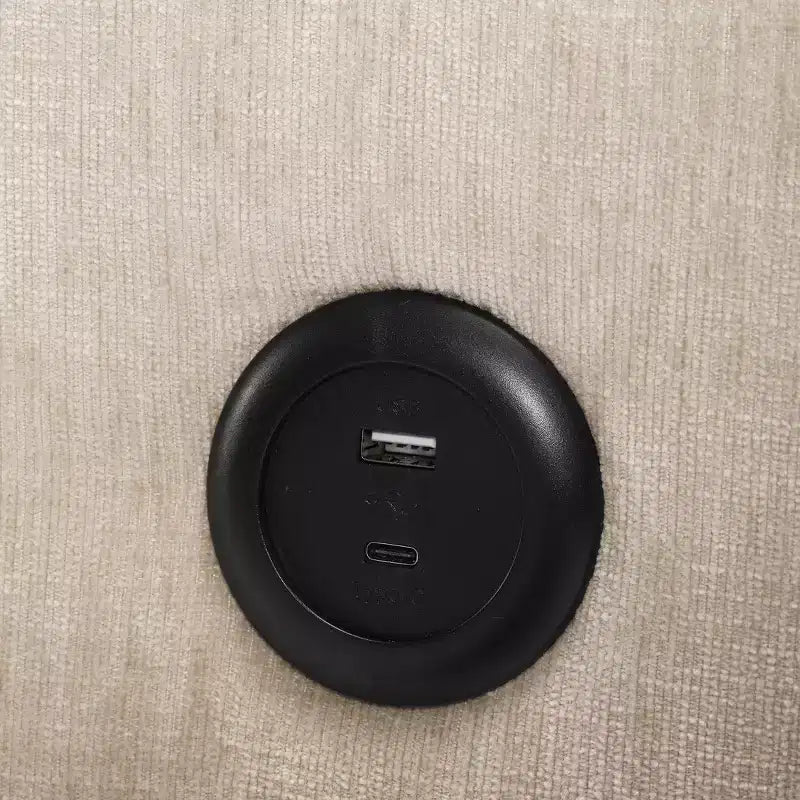 WestinTrends Augusta 128 Canapé modulable d'angle en U en chenille avec ports USB/Type-C et poches latérales