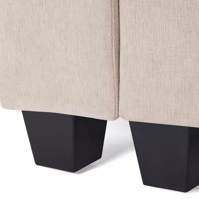WestinTrends Augusta 128 Canapé modulable d'angle en U en chenille avec ports USB/Type-C et poches latérales