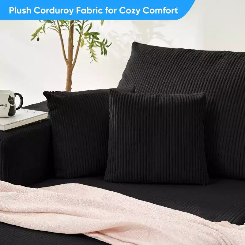 Mjkone Canapé sectionnel en velours côtelé 108" avec méridienne, canapé modulaire en nuage à 3 pièces combinables, canapé en L