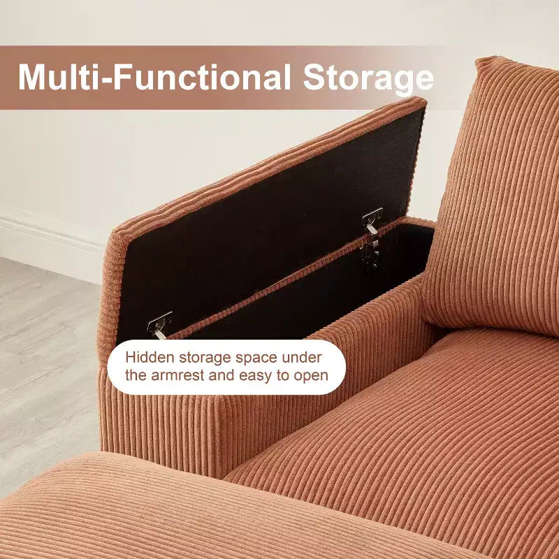 Canapé d'angle Dovelina vert à assise profonde avec ottomans pour 4 personnes