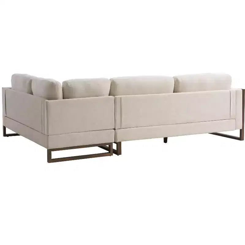 Canapé d'angle en forme de L rembourré Christopher Knight Home Iansan 104 po 5 places en bois d'hévéa moderne