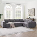 Canapé d'angle modulaire de 329 cm avec tissu chenille infroissable, design sans cadre de compression, canapé sectionnel moderne 6 places pour salon