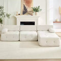 Mjkone L-Shaped Velvet 3-Seater Modular Sectional Sofa With Ottoman, Convertible Sofa Couches with Rivet Trim