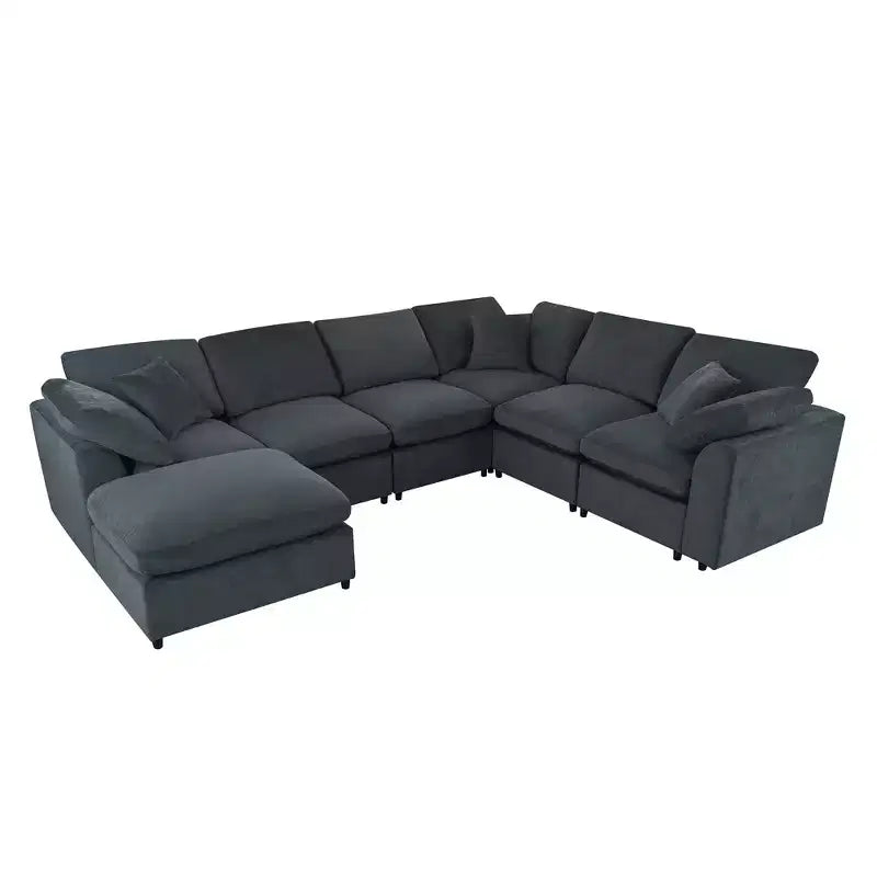 Canapé modulable extra-large 7 places Merax