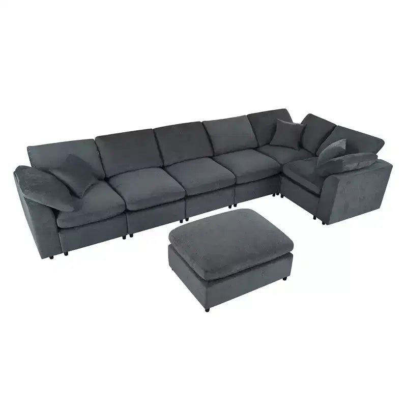 Canapé modulable extra-large 7 places Merax