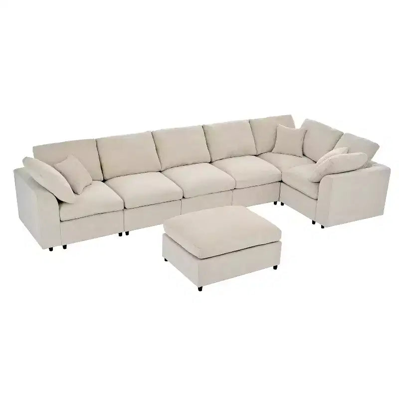 Canapé modulable extra-large 7 places Merax
