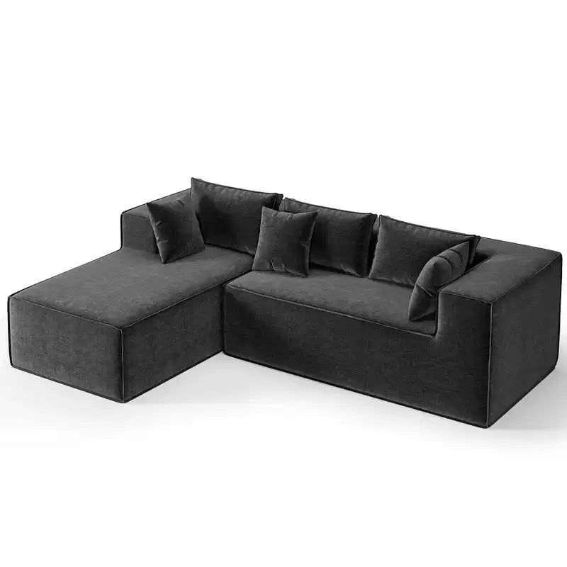 Canapés modulaires pour le salon, Canapé d'angle en L avec assise profonde, Canapé rembourré pour la chambre, Aucun assemblage requis, Chenille