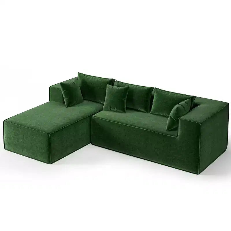 Canapés modulaires pour le salon, Canapé d'angle en L avec assise profonde, Canapé rembourré pour la chambre, Aucun assemblage requis, Chenille