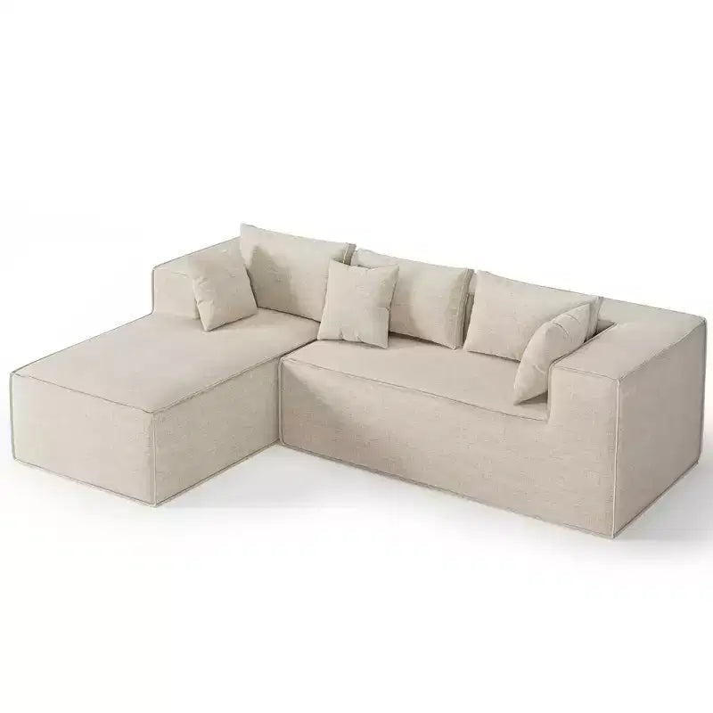 Canapés modulaires pour le salon, Canapé d'angle en L avec assise profonde, Canapé rembourré pour la chambre, Aucun assemblage requis, Chenille