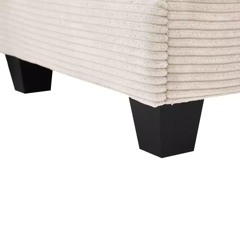 Canapé d'angle en velours côtelé Hyleory, canapé 3 places avec ottoman mobile, meubles modulaires pour salon d'appartement