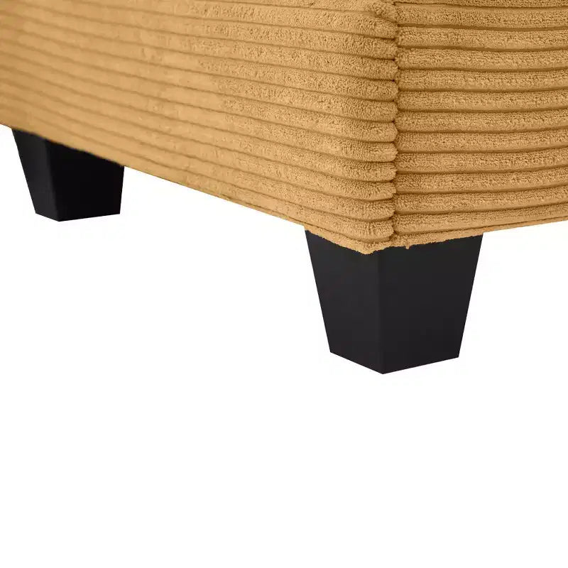 Canapé d'angle en velours côtelé Hyleory, canapé 3 places avec ottoman mobile, meubles modulaires pour salon d'appartement