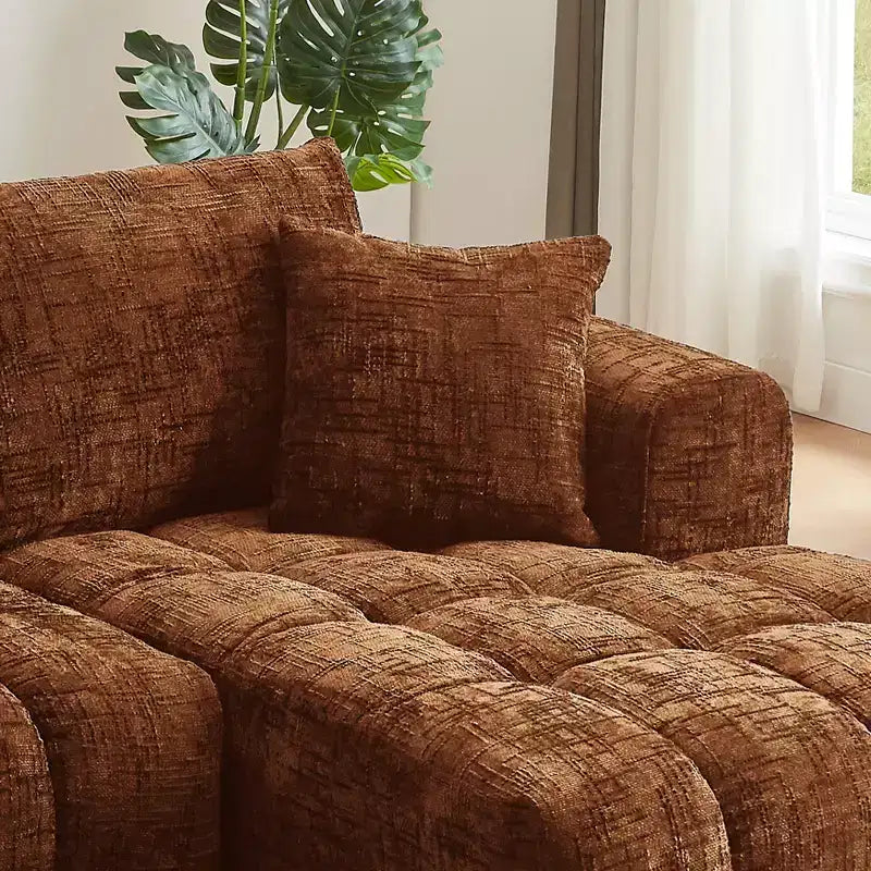GDFStudio Salta, canapé sectionnel moderne en tissu chenille avec design capitonné