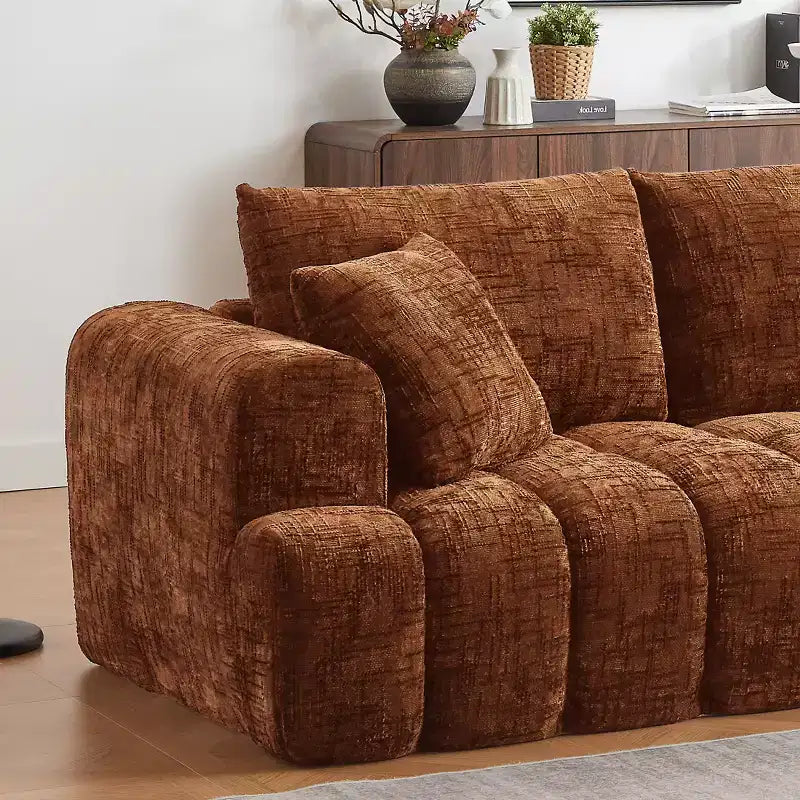 GDFStudio Salta, canapé sectionnel moderne en tissu chenille avec design capitonné
