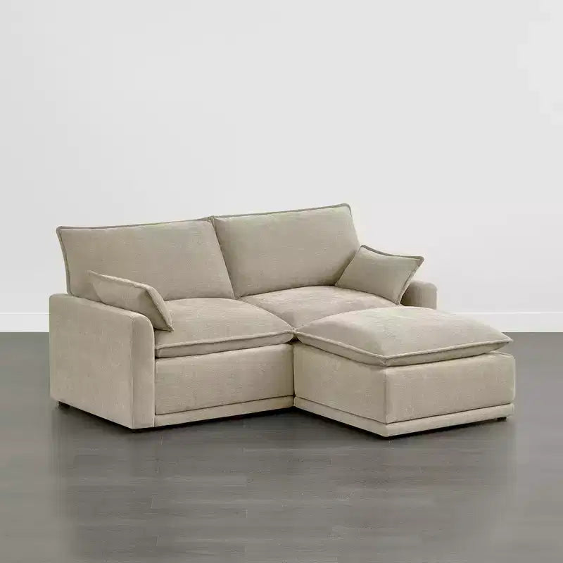 Canapé modulable surdimensionné Spruce & Spring pour salon, taupe-2PC+ottoman