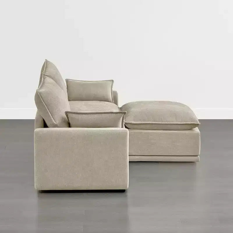 Canapé modulable surdimensionné Spruce & Spring pour salon, taupe-2PC+ottoman