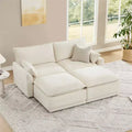 Spruce & Spring Cream Bed Modular Couch Oversized Sectional Sofa for Living Room