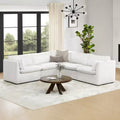 Spruce & Spring Cream 5-Piece Modular Sectional Couch for Living Room
