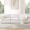 Spruce & Spring Cream 3-Piece Modular Sectional Couch for Living Room