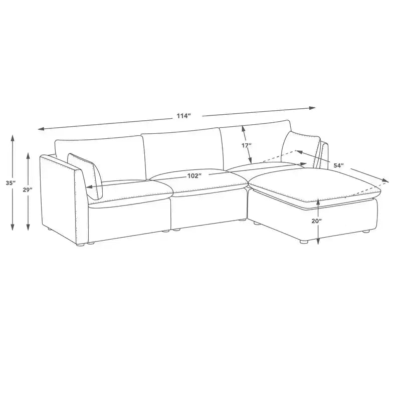 Canapé d'angle modulable Spruce & Spring pour salon