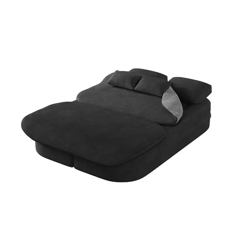 Canapé-lit pliable 2 en 1 de 75 pouces, canapé de sol convertible avec coussin en mousse et couverture multifonctionnelle pour salon, chambre à coucher ou studio