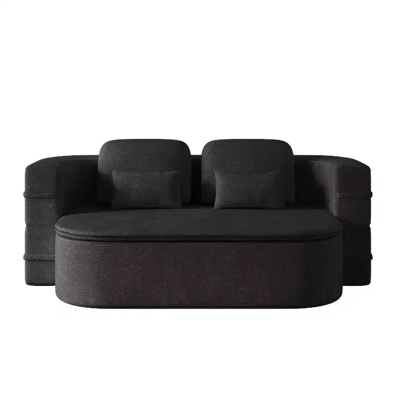 Canapé-lit pliable 2 en 1 de 75 pouces, canapé de sol convertible avec coussin en mousse et couverture multifonctionnelle pour salon, chambre à coucher ou studio