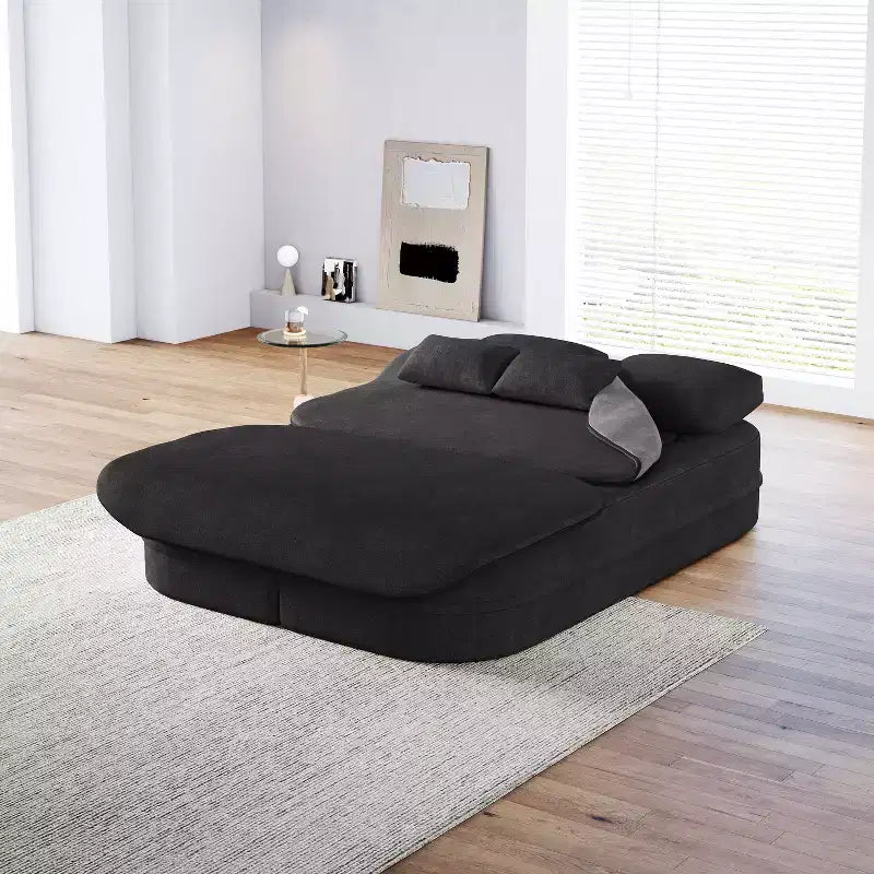 Canapé-lit pliable 2 en 1 de 75 pouces, canapé de sol convertible avec coussin en mousse et couverture multifonctionnelle pour salon, chambre à coucher ou studio
