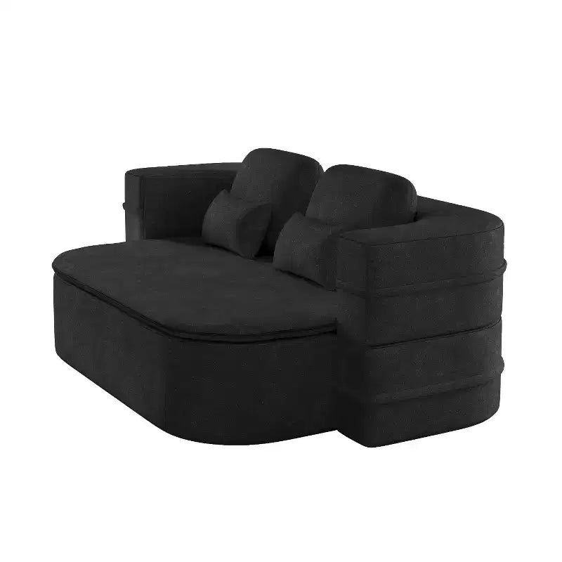 Canapé-lit pliable 2 en 1 de 75 pouces, canapé de sol convertible avec coussin en mousse et couverture multifonctionnelle pour salon, chambre à coucher ou studio
