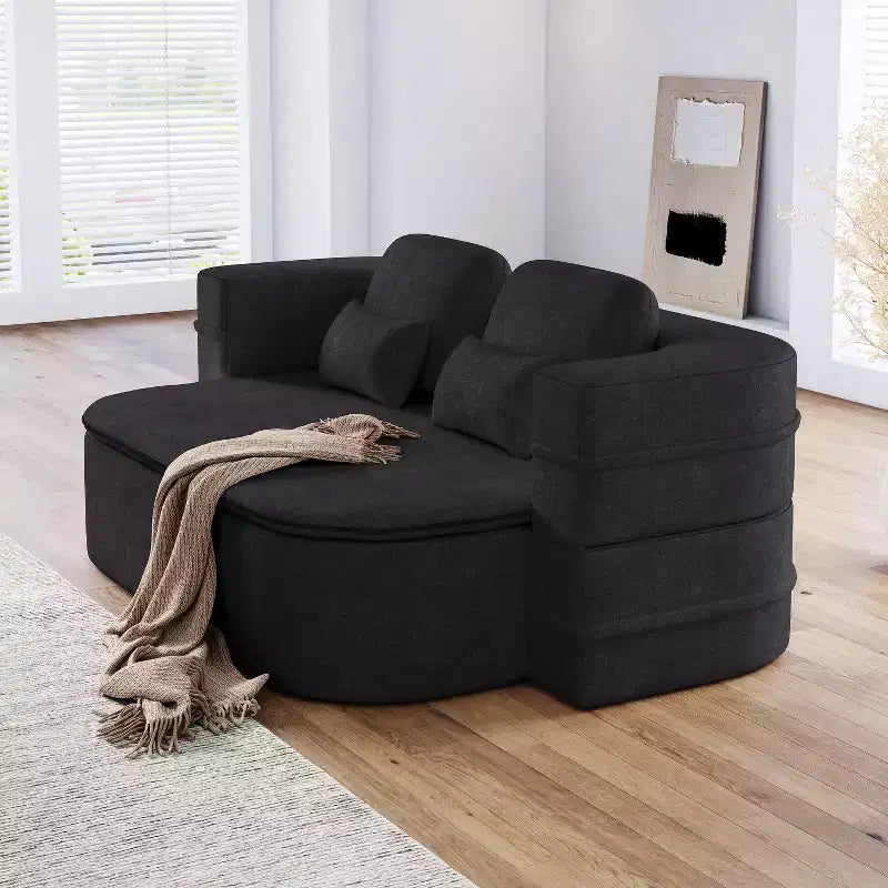 Canapé-lit pliable 2 en 1 de 75 pouces, canapé de sol convertible avec coussin en mousse et couverture multifonctionnelle pour salon, chambre à coucher ou studio