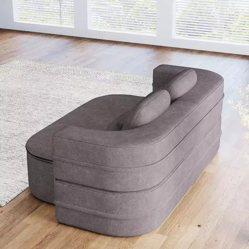 Canapé-lit pliable 2 en 1 de 75 pouces, canapé de sol convertible avec coussin en mousse et couverture multifonctionnelle pour salon, chambre à coucher ou studio