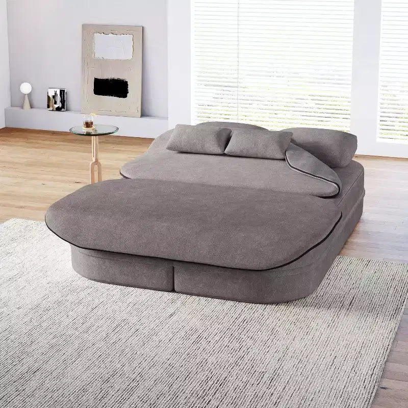 Canapé-lit pliable 2 en 1 de 75 pouces, canapé de sol convertible avec coussin en mousse et couverture multifonctionnelle pour salon, chambre à coucher ou studio