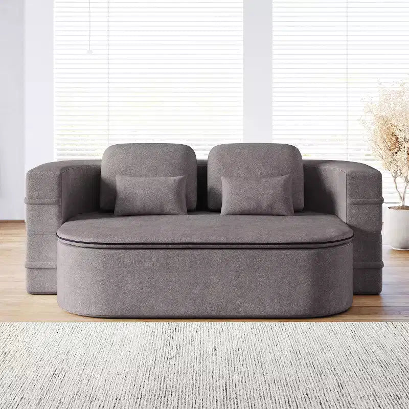 Canapé-lit pliable 2 en 1 de 75 pouces, canapé de sol convertible avec coussin en mousse et couverture multifonctionnelle pour salon, chambre à coucher ou studio