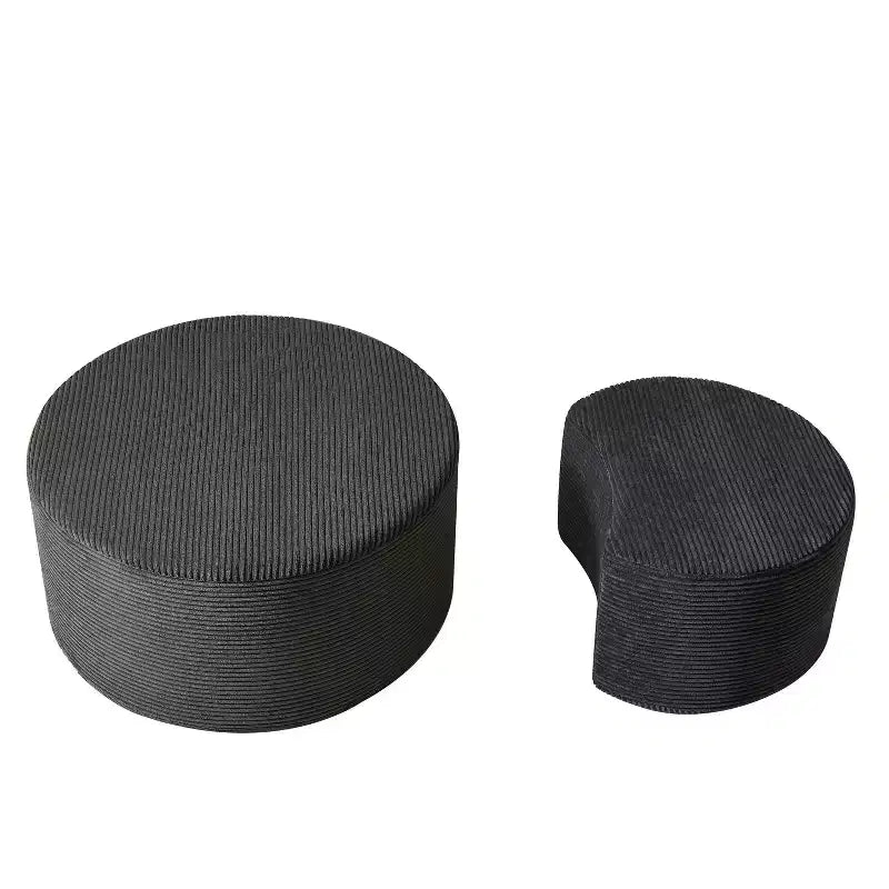 Tables basses gigognes rondes (lot de 2), tables polyvalentes rembourrées en mousse pour salon, tables d'appoint, poufs ou tables de chevet