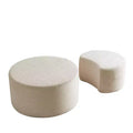 Round Nesting Coffee Table Set of 2, Foam Upholstered Multi-Purpose Tables for Living Room, Versatile Side Table, Ottoman, or End Table