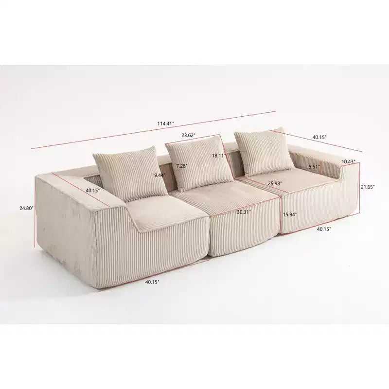 Canapé modulable Whisen, compression, multi-personnes, librement combinable