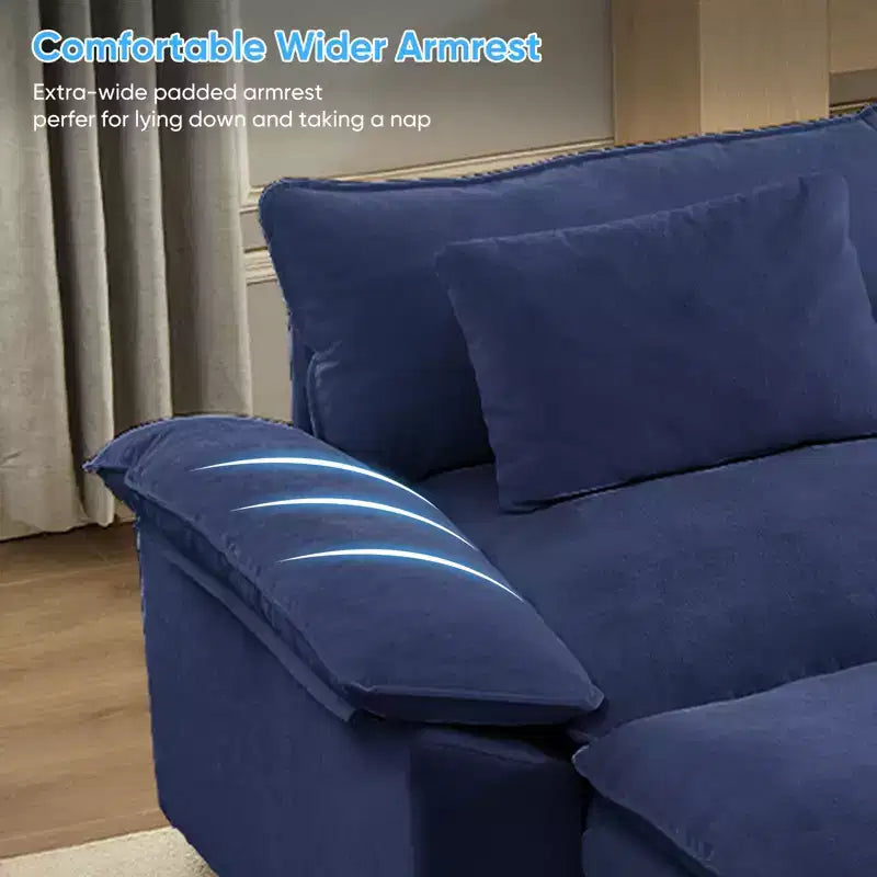 Mjkone Canapé modulaire surdimensionné de 396 cm, en forme de U avec 2 poufs, canapé 6 places en chenille avec assise profonde