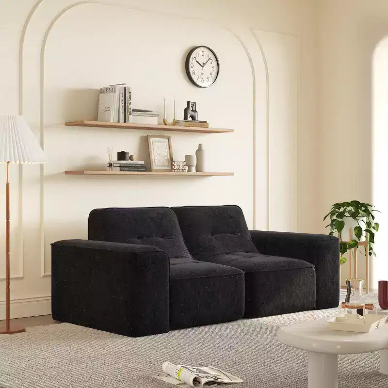 ModernLuxe Modular Sectional Sofa, DIY Sparkling Chenille Upholstered Tufted Sofa Couch, 3-Seat/5-Seat with Ottoman, No Assembly