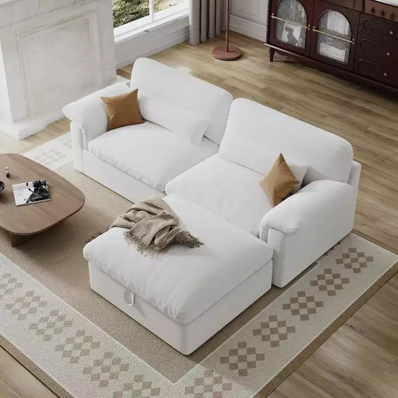 Canapé d'angle modulable GDFStudio Keene de style nuage avec rangement