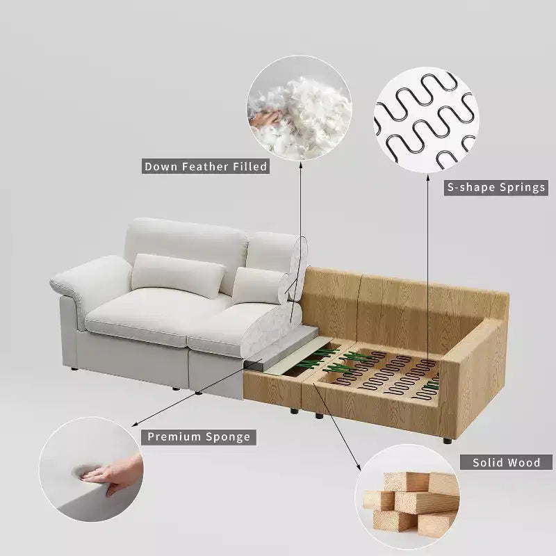 Canapé d'angle modulable GDFStudio Keene de style nuage avec rangement