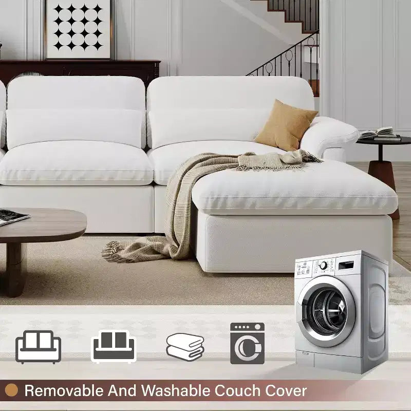 Canapé d'angle modulable GDFStudio Keene de style nuage avec rangement
