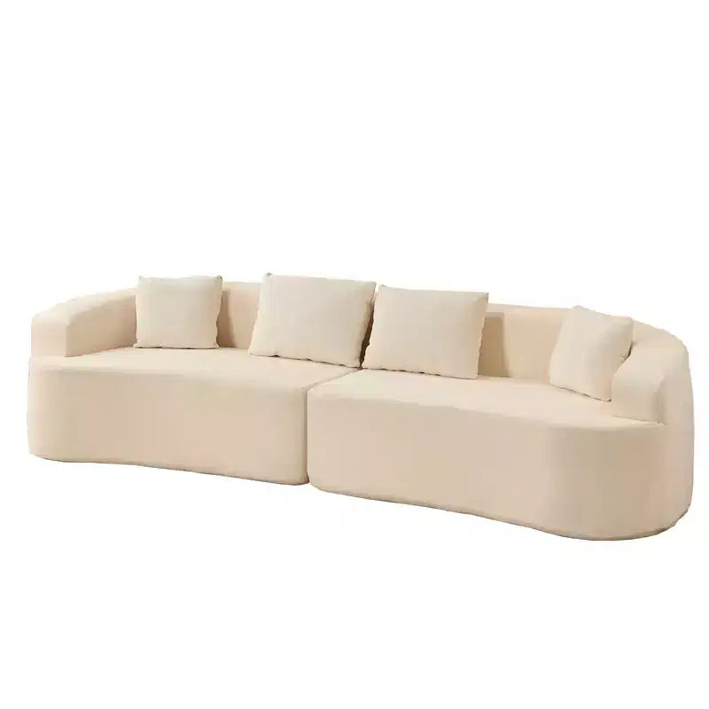 Mjkone 112 Canapé d'angle modulaire incurvé en tissu chenille Design moderne minimaliste Compressé Aucun assemblage requis